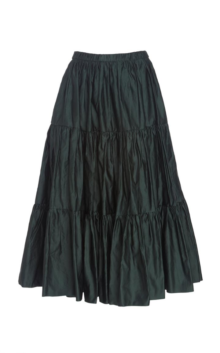 Marc Jacobs Pleated Tiered Duchess Satin Skirt