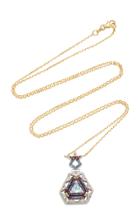 Ele Karela Vivid Collision 9k Gold And Multi-stone Necklace