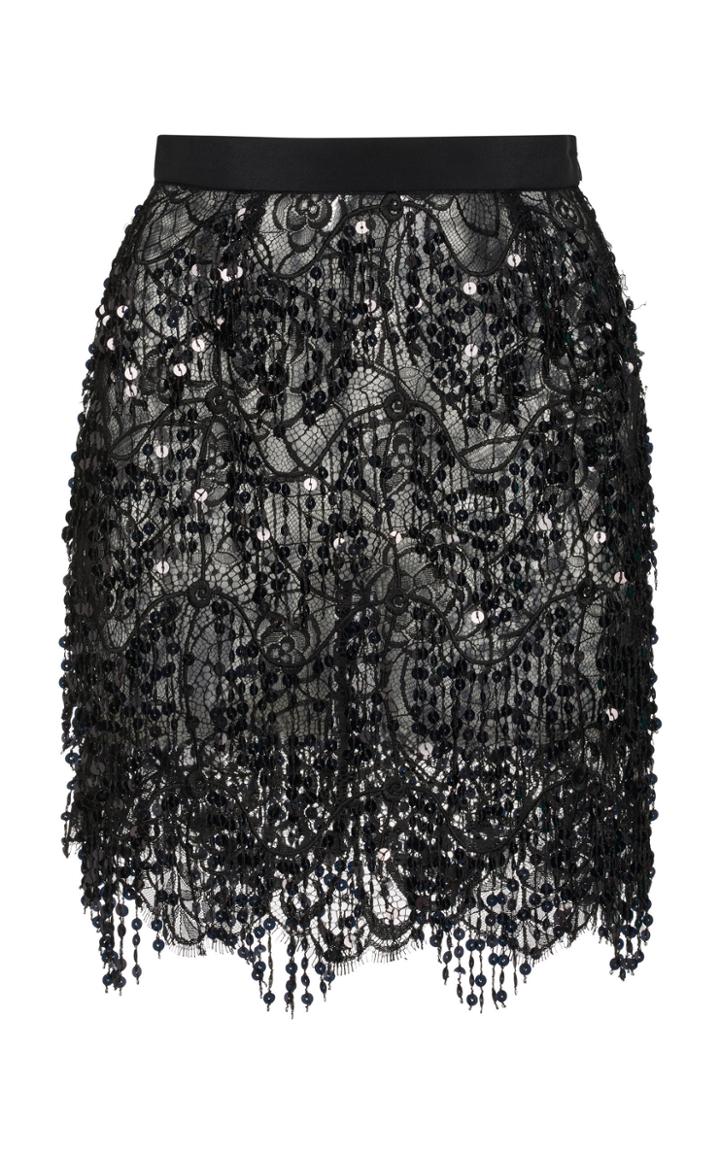 Alessandra Rich Embellished Lace Mini Skirt