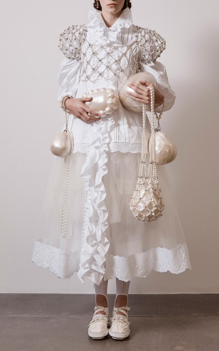 Moda Operandi Simone Rocha Frill Front Pleated Tutu Dress W/ Trim