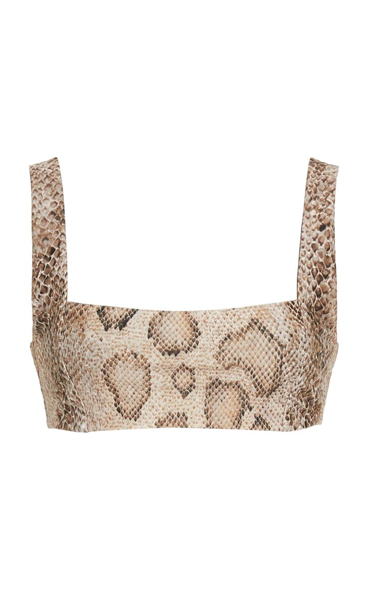 Mara Hoffman Meli Snake-print Square-neck Top