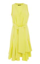 Josie Natori V Neck Dress With Ruffles