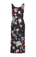 Sandra Mansour Reflect Sucr Printed Brocade Embroidered Midi Dress