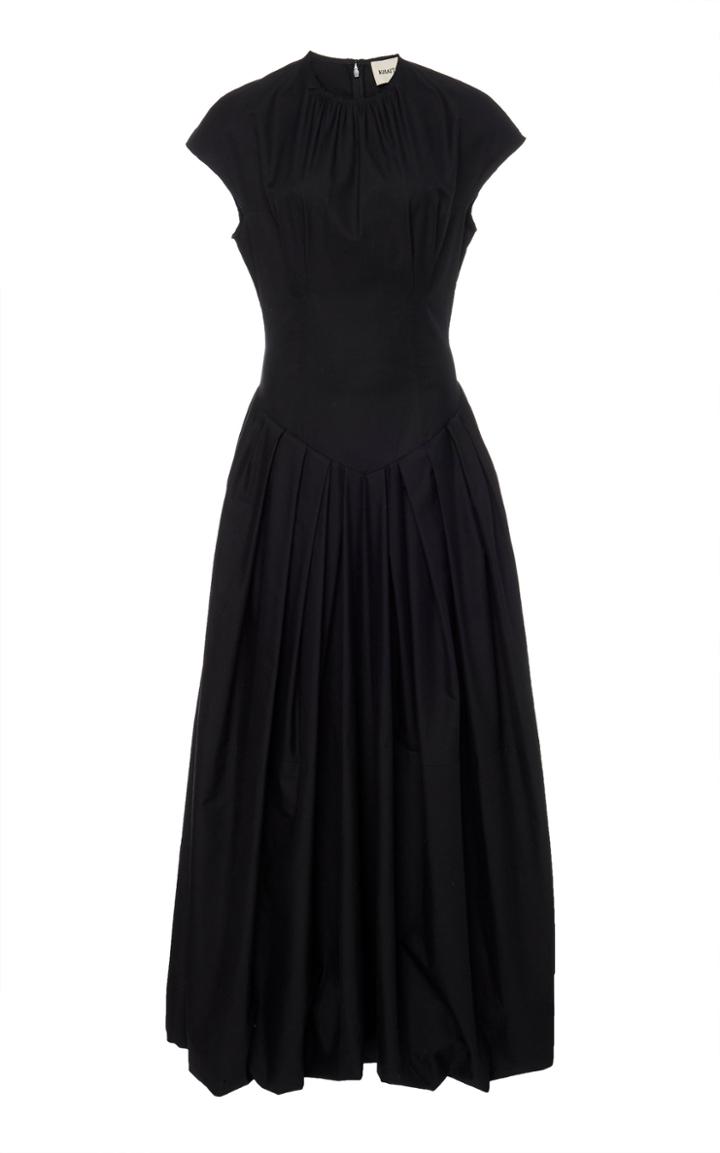 Khaite Rita Corseted Bubble Cotton Maxi Dress