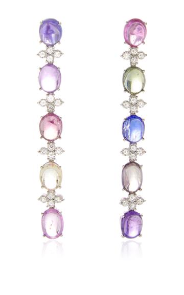 Gioia Multicolor Sapphire Cabochon Drop Earrings