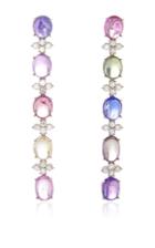 Gioia Multicolor Sapphire Cabochon Drop Earrings