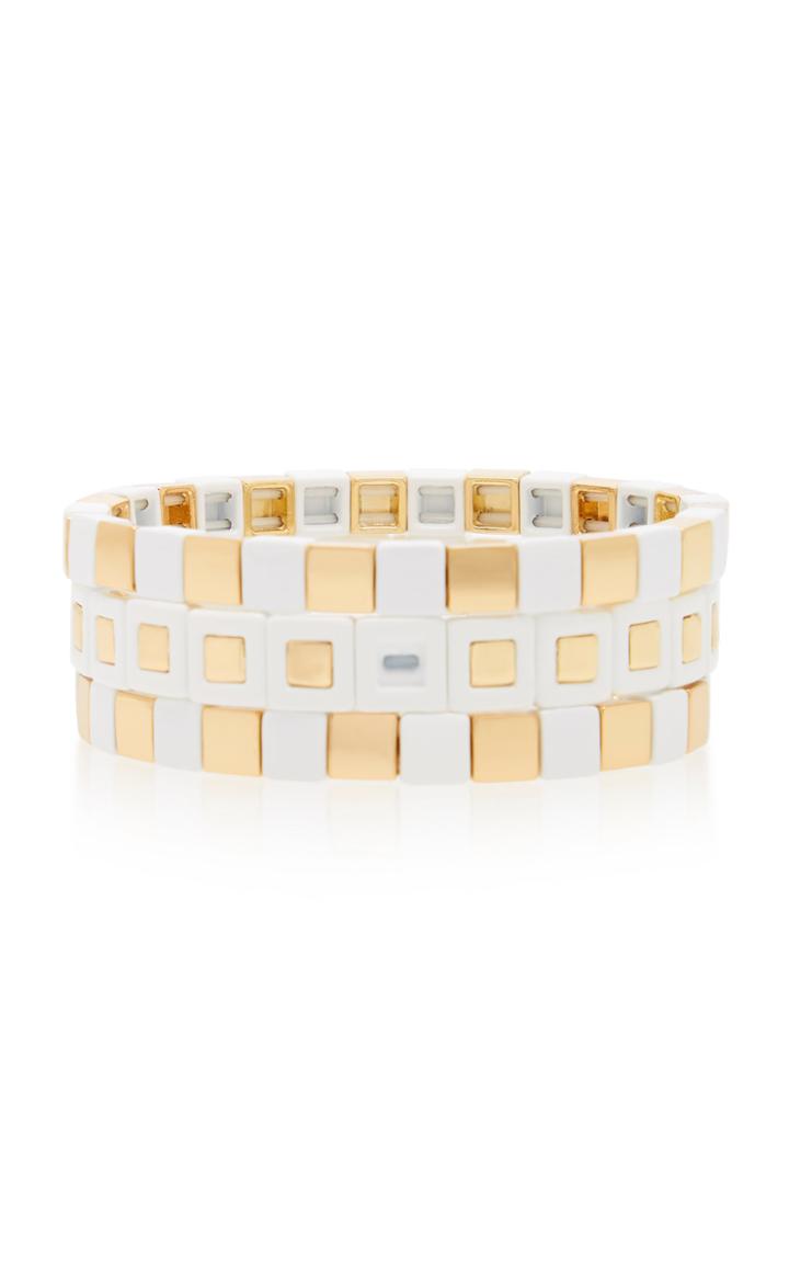 Roxanne Assoulin Set-of-three Full Moon Zinc And Elastic Bracelets