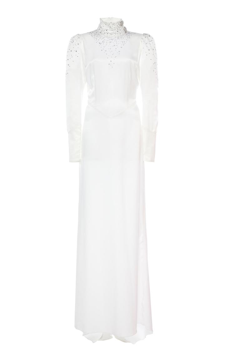 Alessandra Rich Crystal Embellished Silk Satin Gown