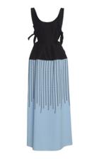 Ellery Moscow Romance Cotton-blend Peplum Two-tone Dress