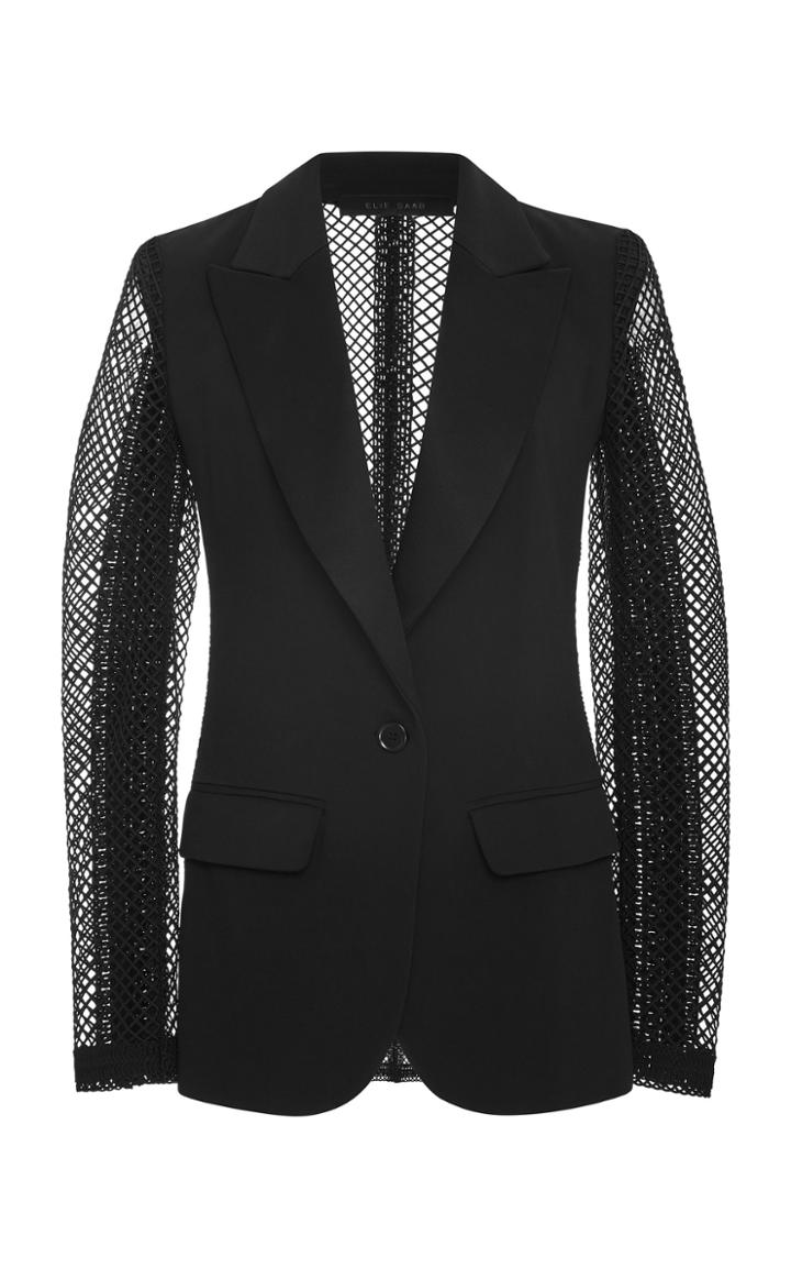 Elie Saab Macram Sleeve Tuxedo Jacket