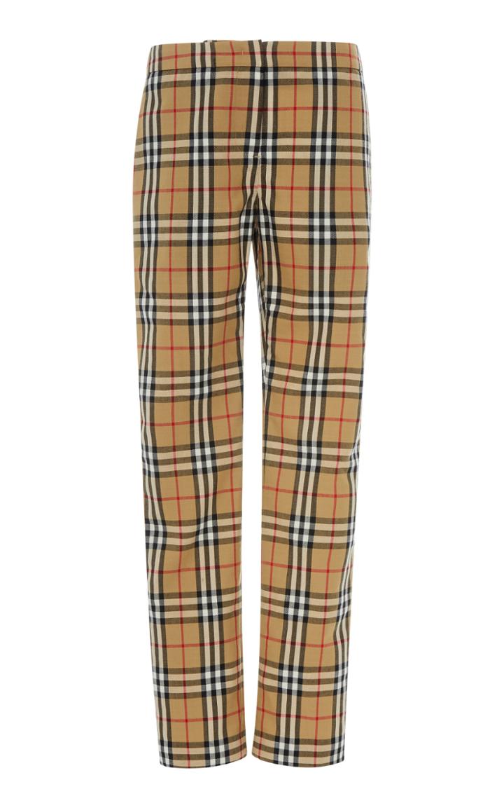 Burberry Hanover Wool-pique Straight-leg Trousers