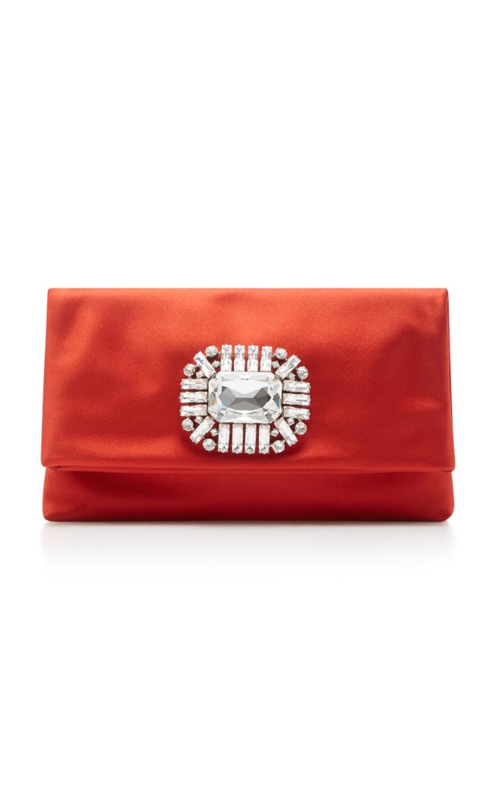 Jimmy Choo Titania Crystal-embellished Satin Clutch
