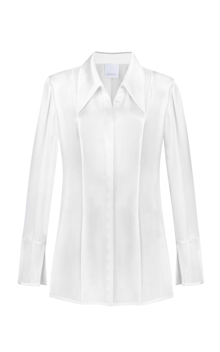 Moda Operandi Bevza Satin Button-down Blouse