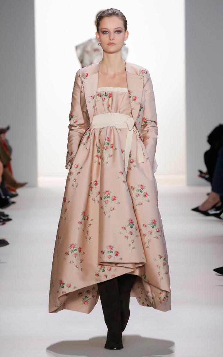 Brock Collection Pearl Flower-print Strapless Duchess Satin Dress