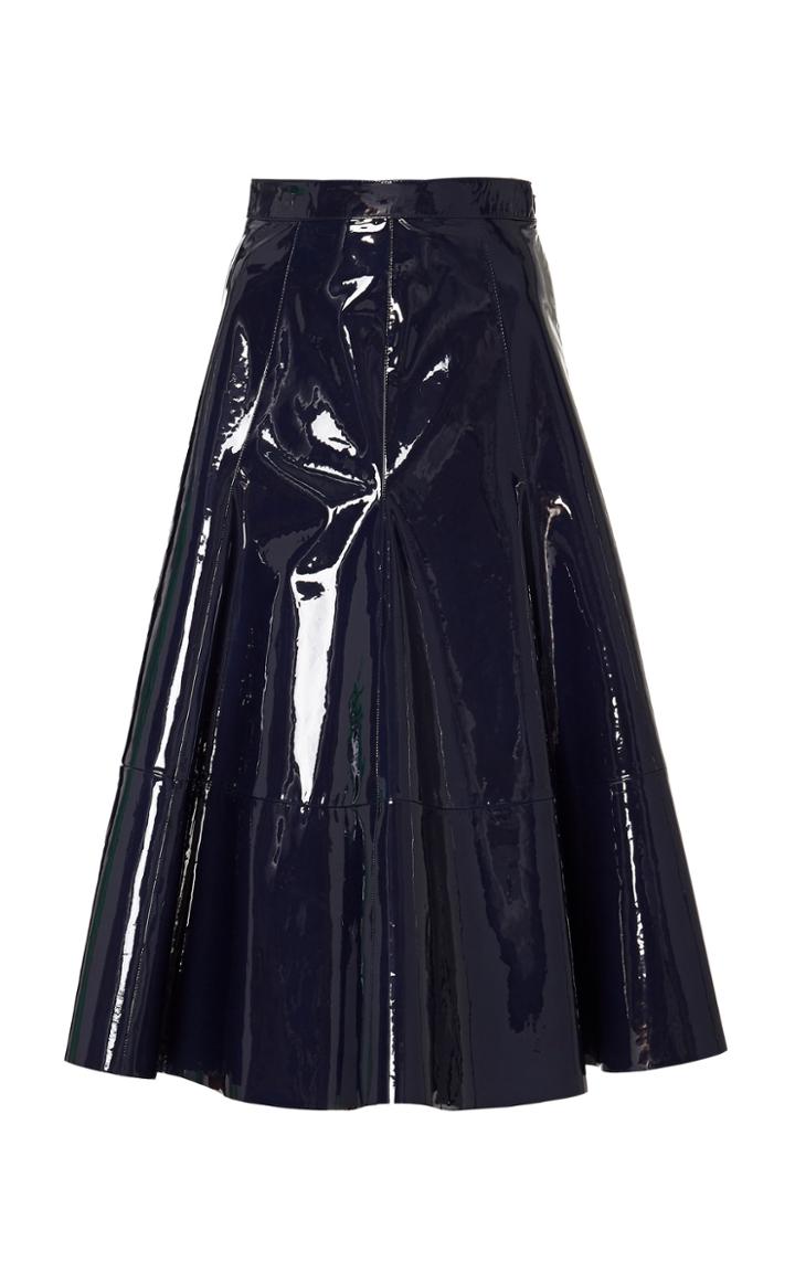 Ralph Lauren Clyde Pantent Leather A-line Skirt