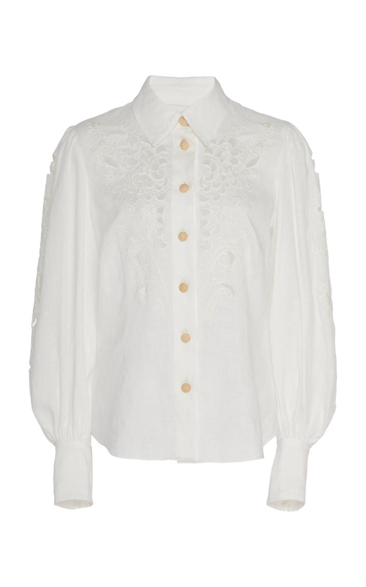 Zimmermann Broderie Anglaise Linen Shirt Size: 1