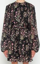 Moda Operandi Giambattista Valli Floral Balloon Sleeve Silk Dress