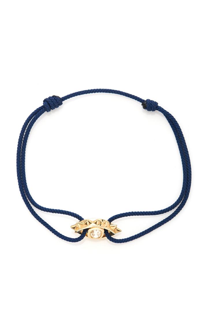 Moda Operandi Luis Morais 14k Yellow Gold Diamond Eye Bracelet On Cord