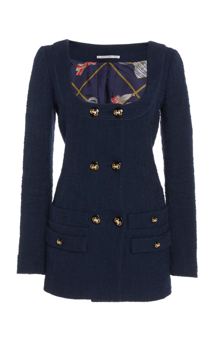 Alessandra Rich Round-neck Tweed Jacket