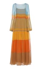 Alberta Ferretti Colorblocked Silk Maxi Dress