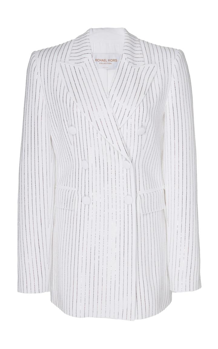 Michael Kors Collection Striped Double-breasted Crepe Dinner Jacket