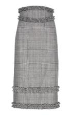 Flow The Label Plaid Wool Pencil Skirt