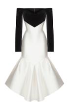 Moda Operandi Rasario Velvet And Satin Off-the-shoulder Midi Dress