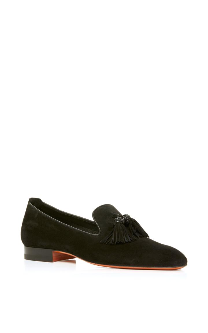 Santoni Soft Suede Tassel Loafer