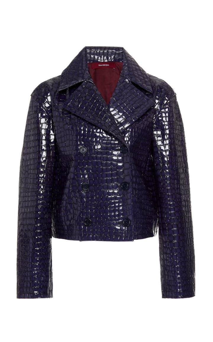 Moda Operandi Sies Marjan Carla Croc-effect Patent Leather Jacket Size: Xs