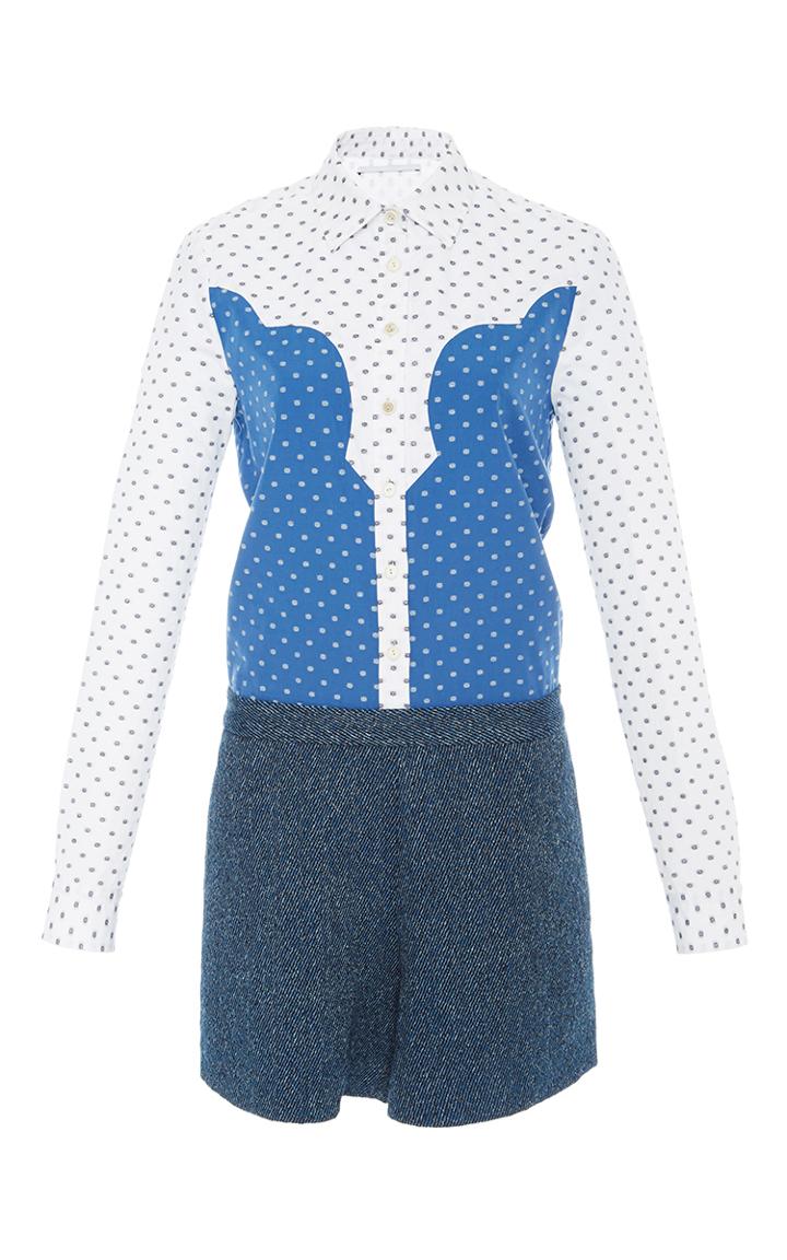 Rosetta Getty Western Cotton Button Up Romper