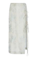 Brock Collection Oleandro Cotton Silk Tie Detail Skirt