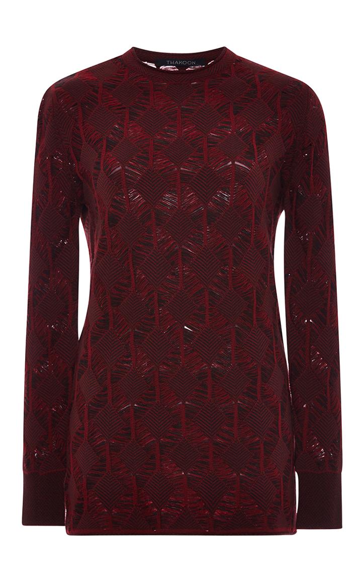 Thakoon Merino Crochet Knit Pullover