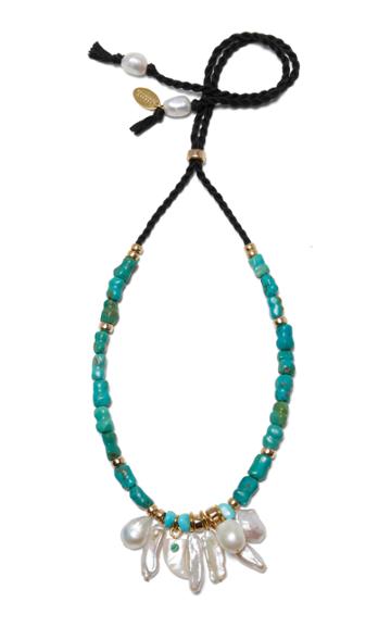 Lizzie Fortunato Isola Gold-plated, Turquoise And Pearl Necklace