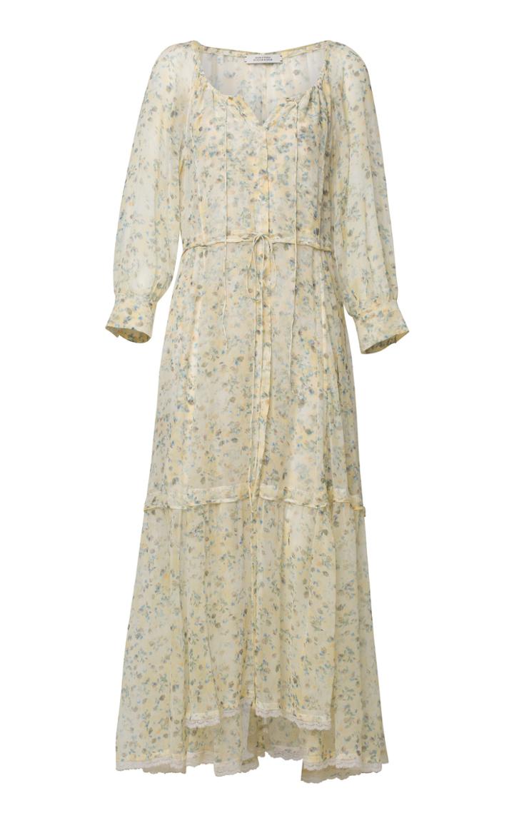 Dorothee Schumacher Fragile Flowering Tiered Silk Maxi Dress