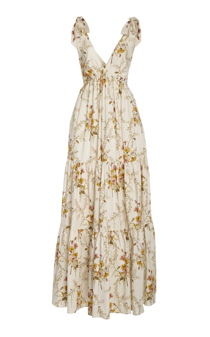 Brock Collection Tiered Floral-print Cotton-blend Maxi Dress