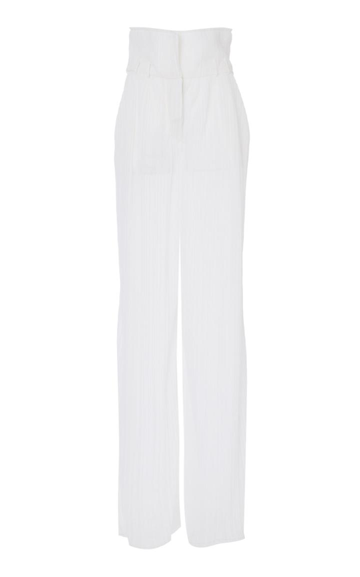 Balmain High-waisted Pleated Jersey Pants
