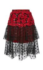 Rodarte M'o Exclusive Poinsettia Flower Layered Tulle Skirt