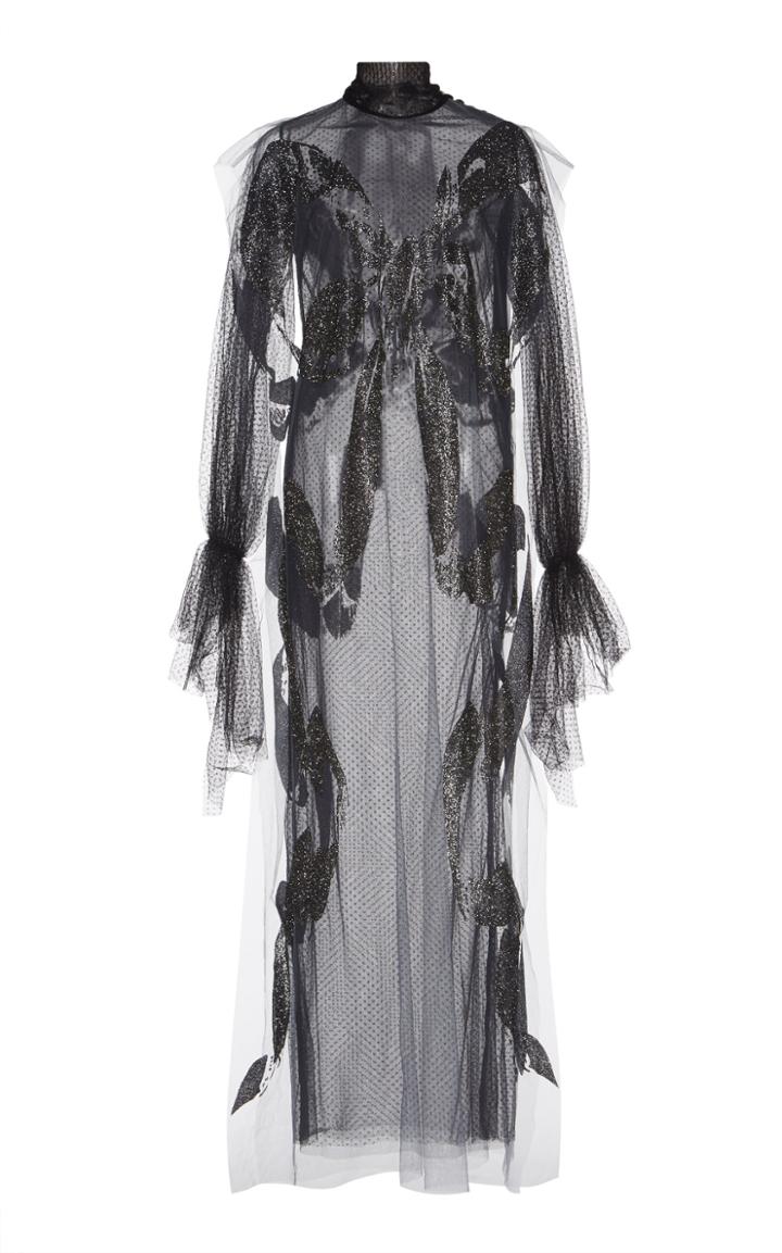 Sandra Mansour Rves Tulle Glitter Maxi Dress