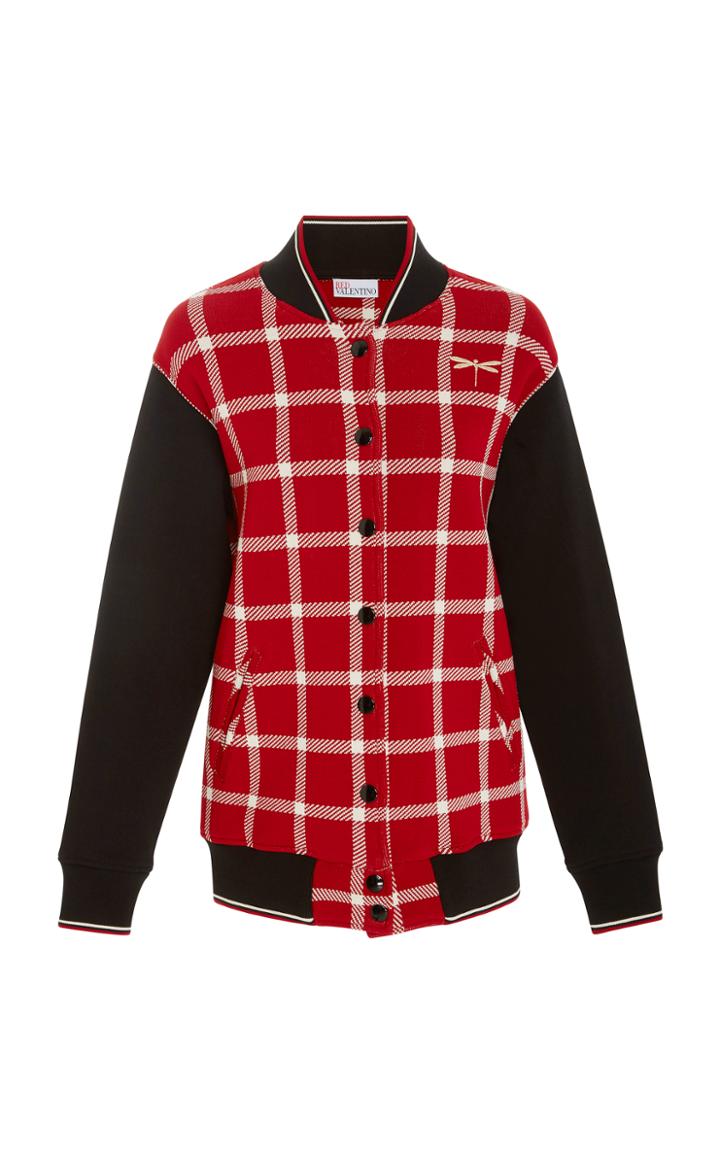 Red Valentino Check Jacquard Bomber
