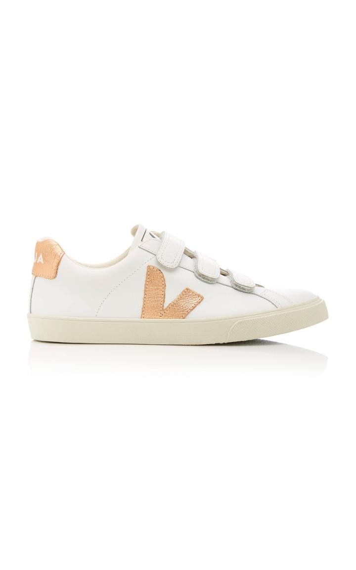 Veja Two-tone Metallic Leather Sneakers