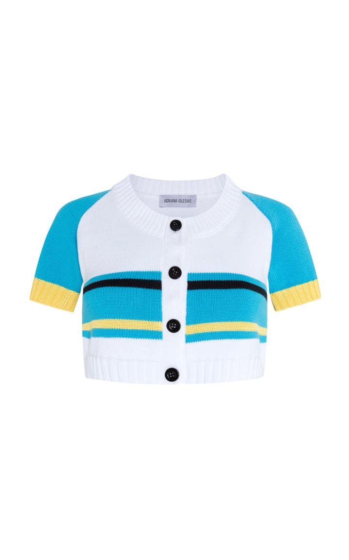 Adriana Iglesias Niza Cropped Cotton Cardigan