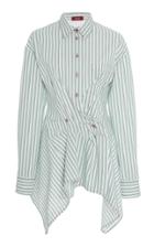 Sies Marjan Ainsley Striped Peplum Cotton-blend Shirt