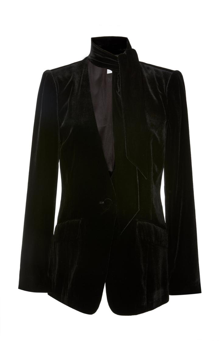 Frame Denim Necktie Velvet Blazer