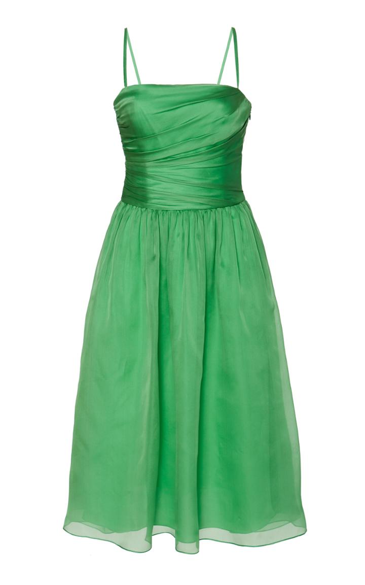 Ralph Lauren Annora Draped Organza Midi Dress