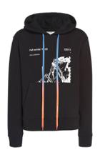 Off-white C/o Virgil Abloh Ruined Factory Printed Cotton-terry Hooded Sweatshirt