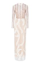 Sandra Mansour M'o Exclusive Illusion Embellished Column Dress