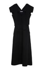 Jil Sander Grand V-neck Crepe Dress