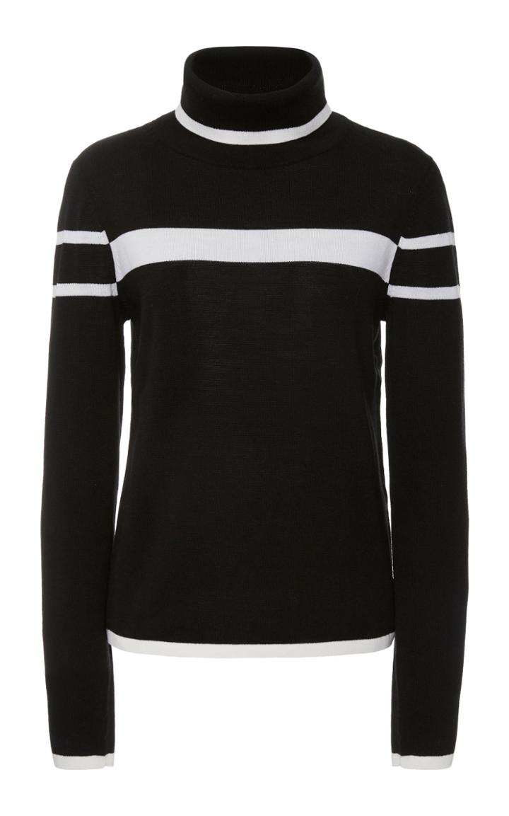 Erin Snow Kito Striped Turtleneck Wool Sweater Size: Xs