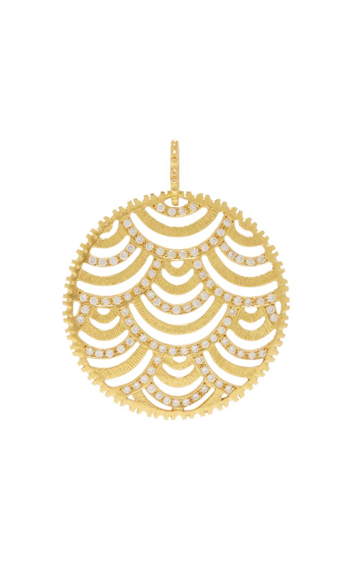 Ilias Lalaounis 18k Gold Scalloped Circle Pendant