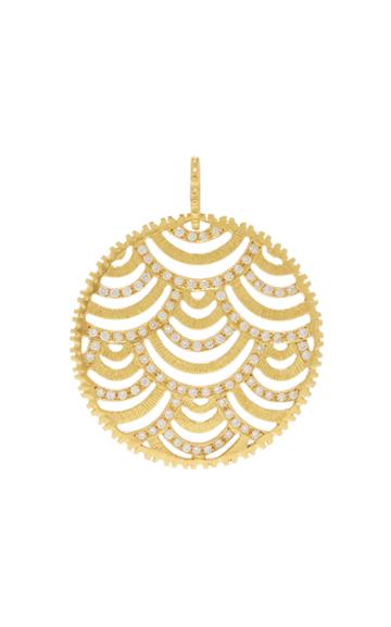 Ilias Lalaounis 18k Gold Scalloped Circle Pendant